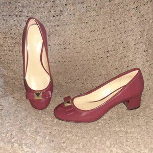 MICHAEL KORS-Caroline-Mulberry Patent Leather Pumps-Mid-Heel-Sz 6.5-Excellent